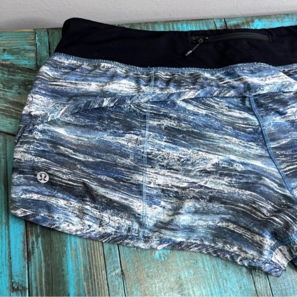 Lululemon Speed Short (4-way Stretch 2.5 ) Aerial Drift Multi Black Size 10 - Picture 9 of 15
